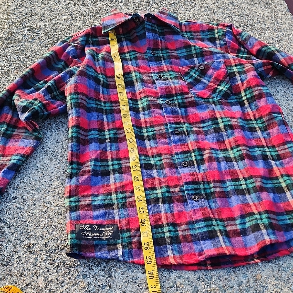 Vermont Flannel Co Plaid Flannel Button-Up Shirt in Red, Blue, Green Medium - Picture 10 of 15
